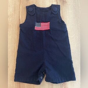 Navy Jon Jon with Embroidered Flag